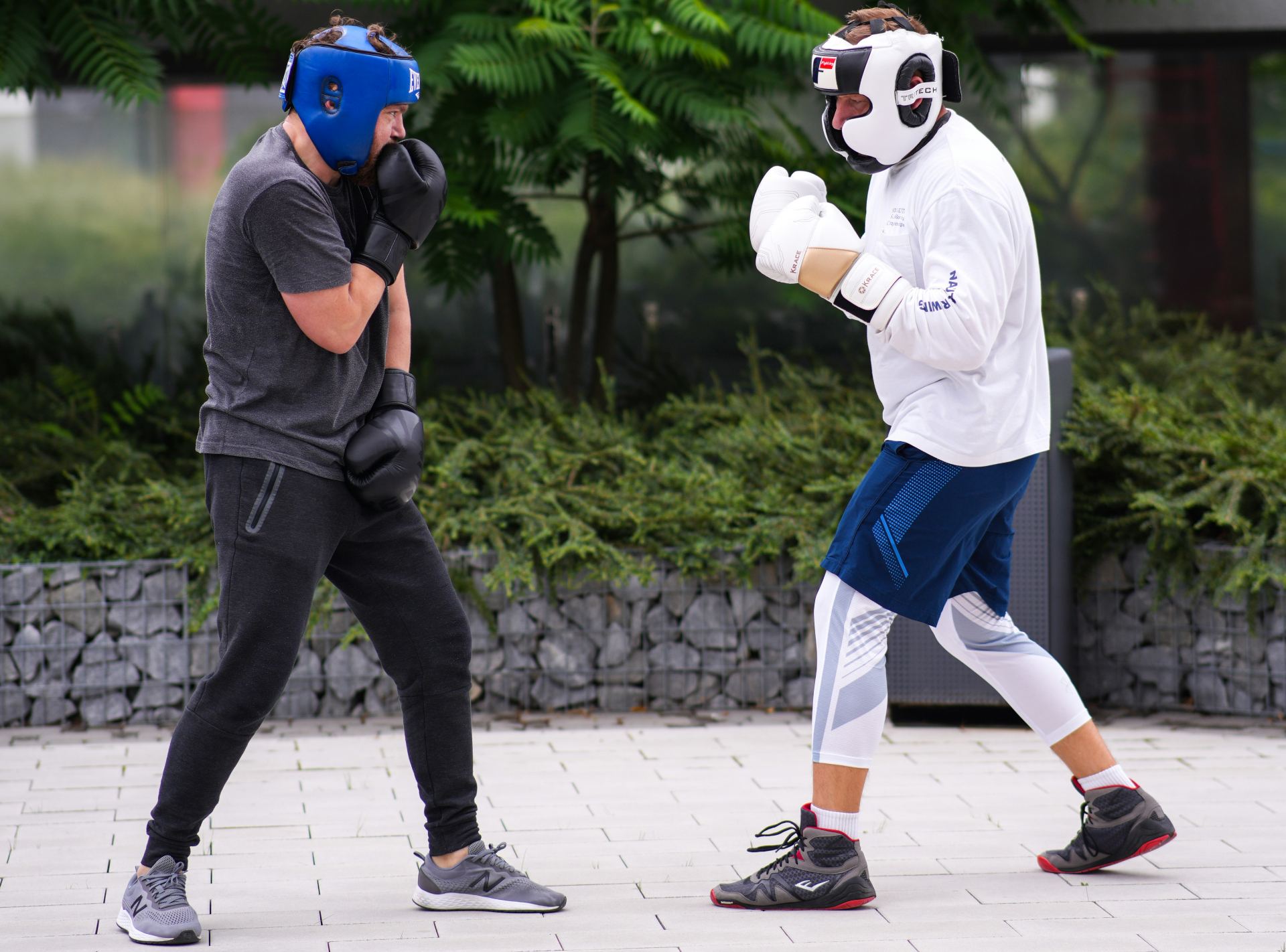 two man practice with each others